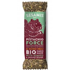 Sezamų ir medaus batonėlis su pistacijomis „Pistachio force“, ekologiškas (40g)